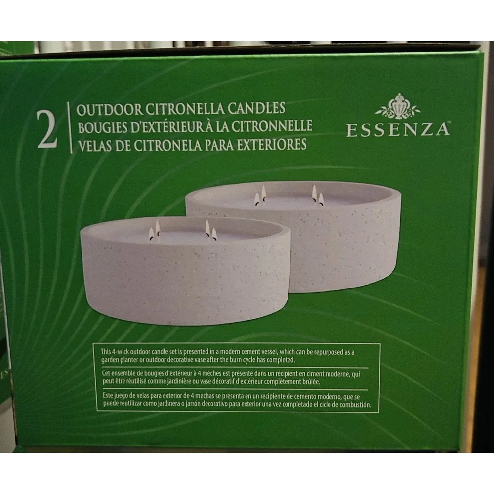 Essenza Outdoor Citronella Candles 2-Pack Lemongrass Eucalyptus